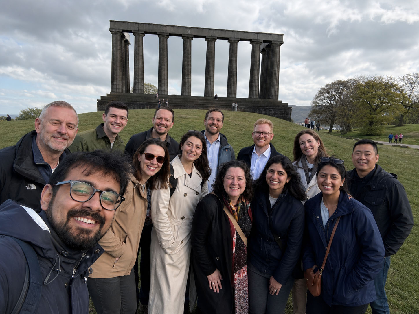 A team on Calton Hill during an Urban Trails outing.