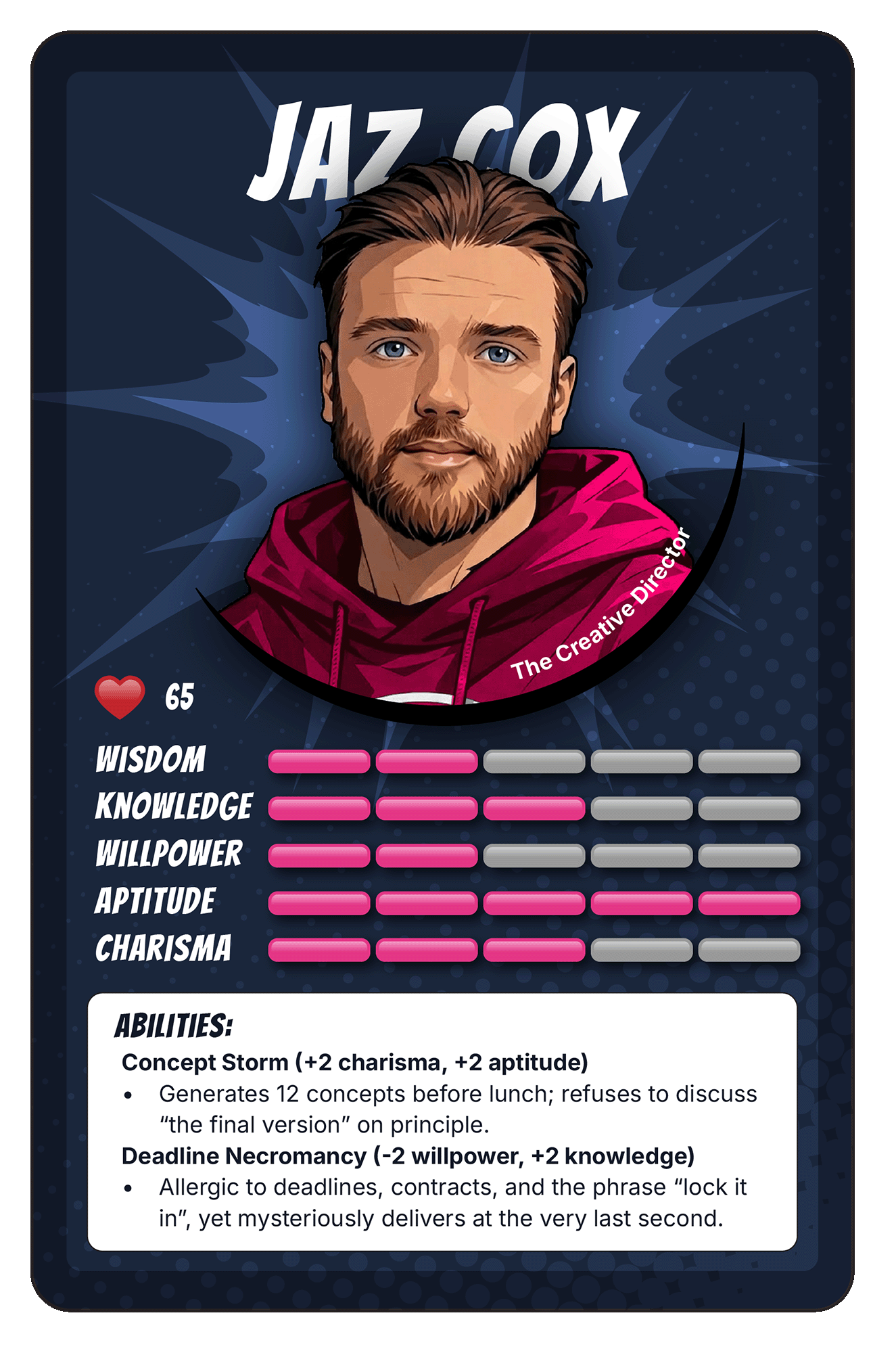 Jaz Cox Urban Trails trading card portrait.